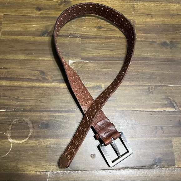 Fossil Double Hole Brown Leather Belt - Picture 3 of 9